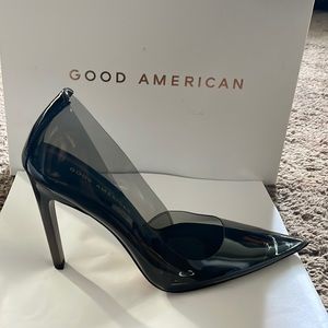 sheer black heels size 6 1/2 good american